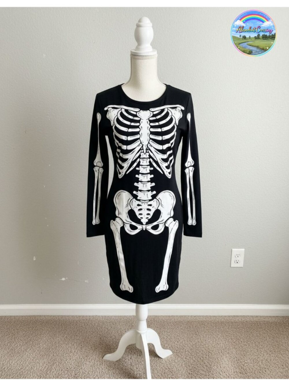Women Halloween Sweater Dress Knit Pullover Funny Holiday Graphic